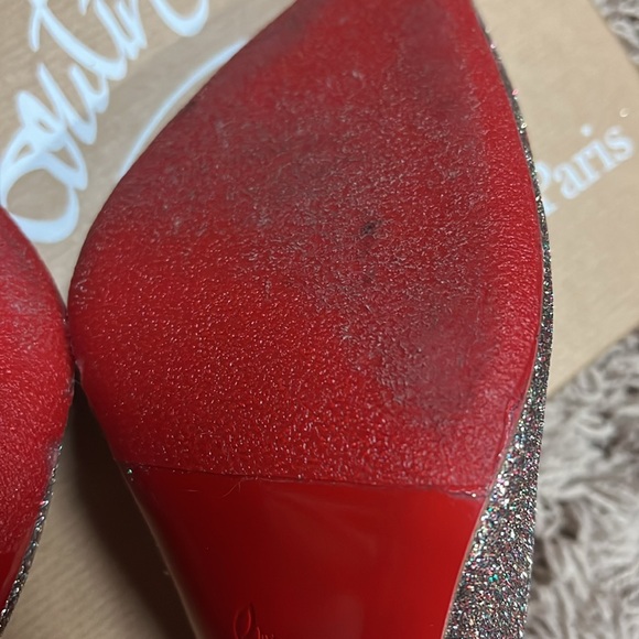 Christian Louboutin size 41.5 Iriza 100mm Glitter Stilettos - worn only once. - Picture 9 of 10